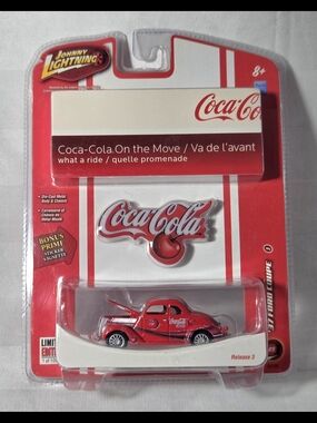 Coca Cola Red Johnny Lightning 1937 Ford Coupe Die-Cast Car 1 Of 10000
